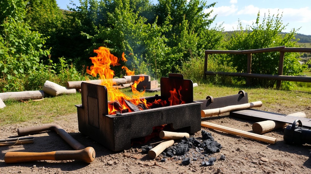 Efficient Fire-Building Techniques for a Wood Burning Grill