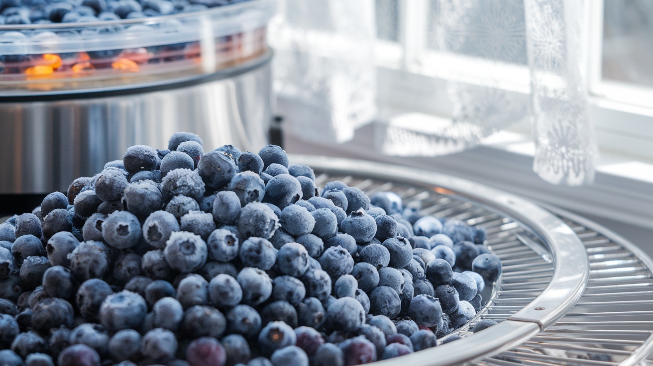 how to dehydrate frozen blueberries