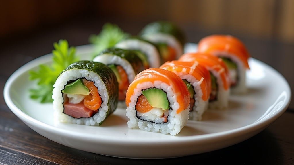 sushi portioning and presentation