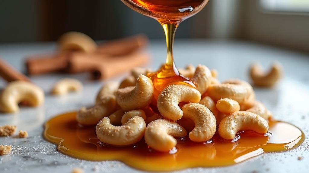 perfectly coated caramel cashews