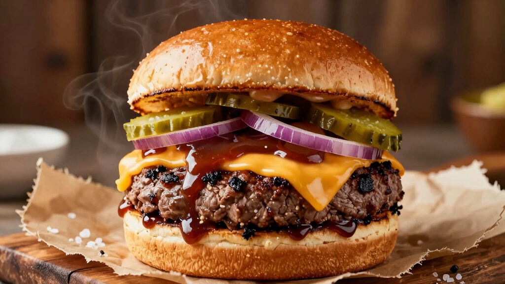 smoky shredded brisket burger