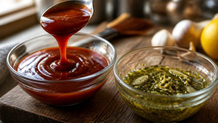 marinade penetrates sauce coats